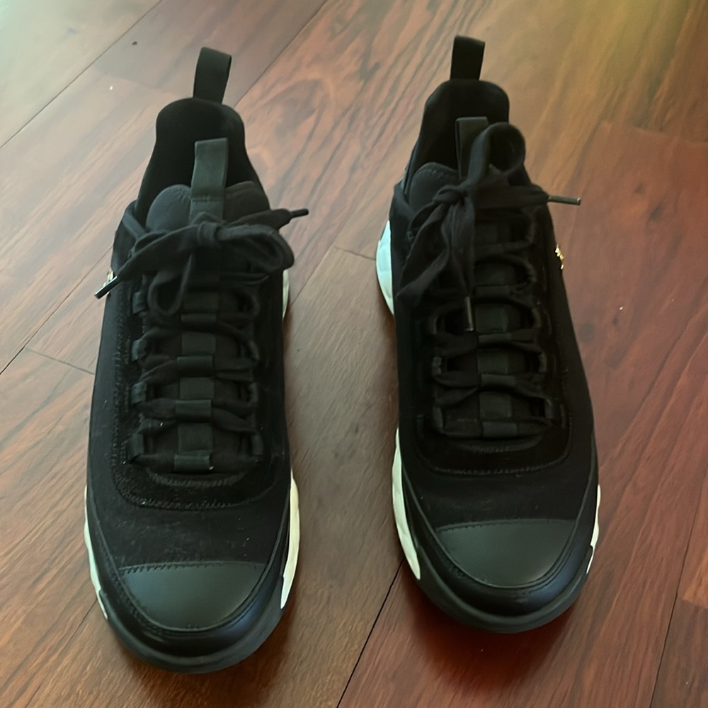 Chanel Sneaker Women's Black Trainer Suede Trail Runner Sneakers size 41 - Picture 2 of 8